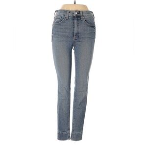 rag & bone Blue High Rise Ankle Skinny Women's Jeans washed